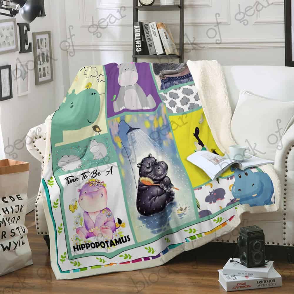 Hippo My spirit Animal Fleece Blanket