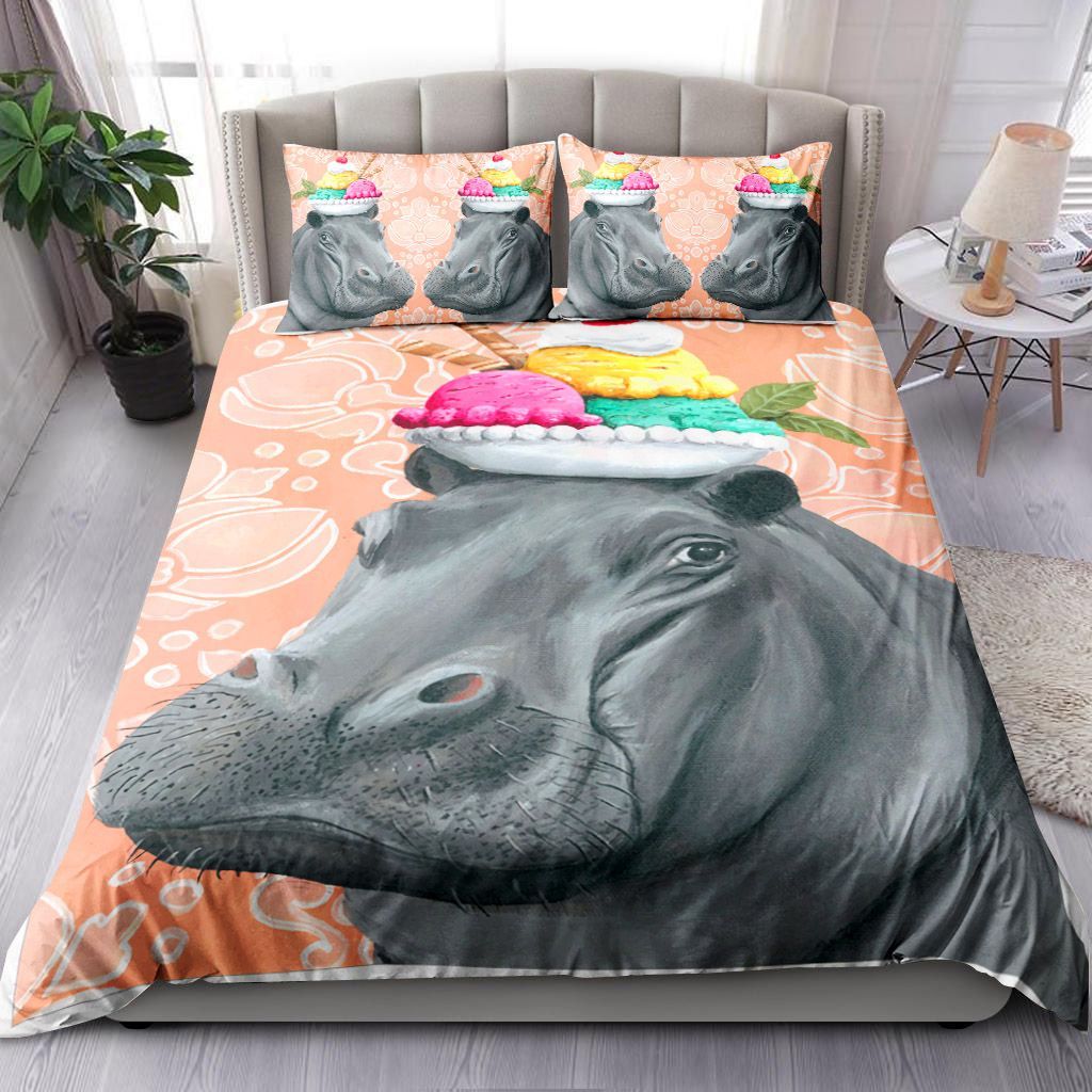 Hippo With Ice Cream Bedding Set