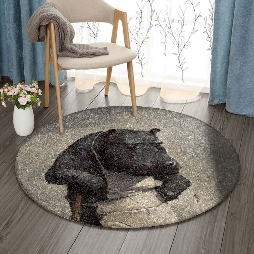 Hippopotamus Round Carpet