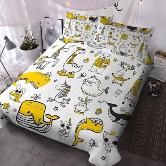 Hipster Doodle Animal Bedding Set