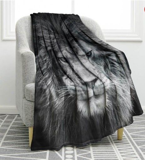 Hipster Lion Sherpa Fleece Blanket