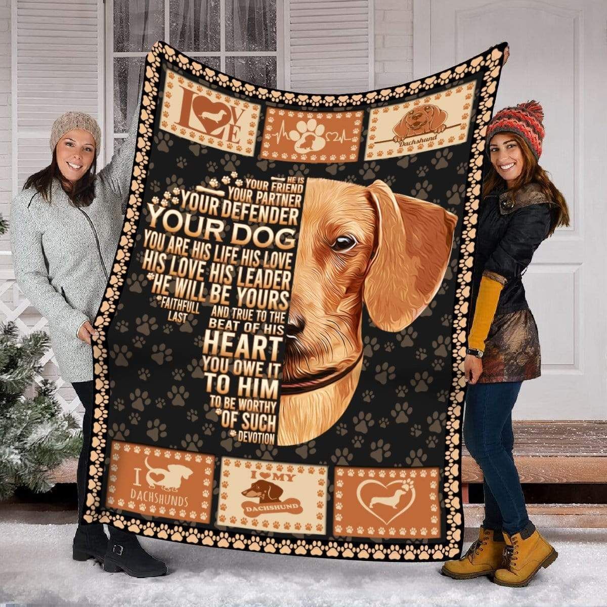 His Life His Love His Leader Dachshund Fleece Blanket Gift