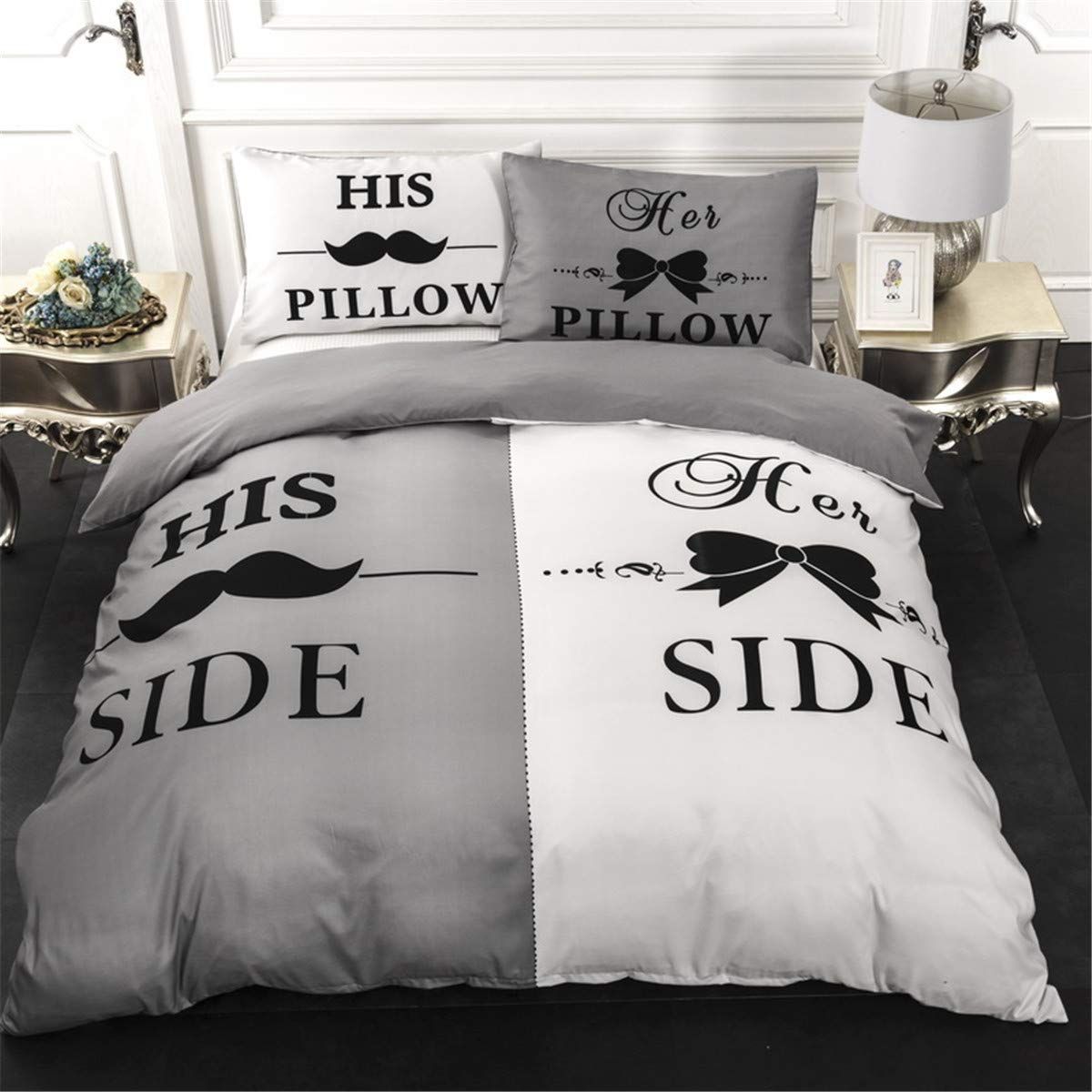 His Side And Her Side Couples Bedding Set