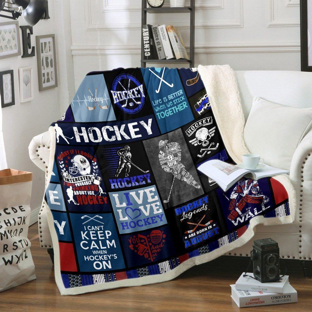 Hockey 01 Sherpa Fleece Blanket