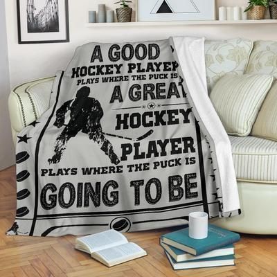 Hockey A Good Hockey Sherpa Fleece Blanket