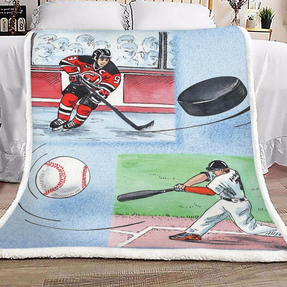 Hockey And Baseball Sherpa Fleece