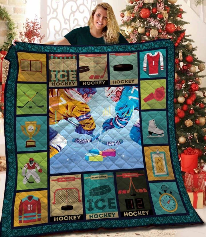 Hockey Be A Man Quilt Blanket Dhc04011578Dd