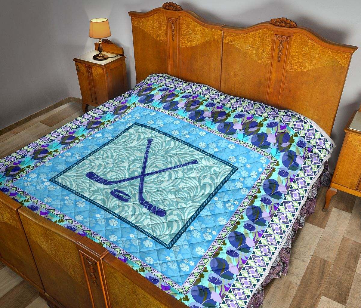 Hockey Blue Flower Quilt DHC281110943DD