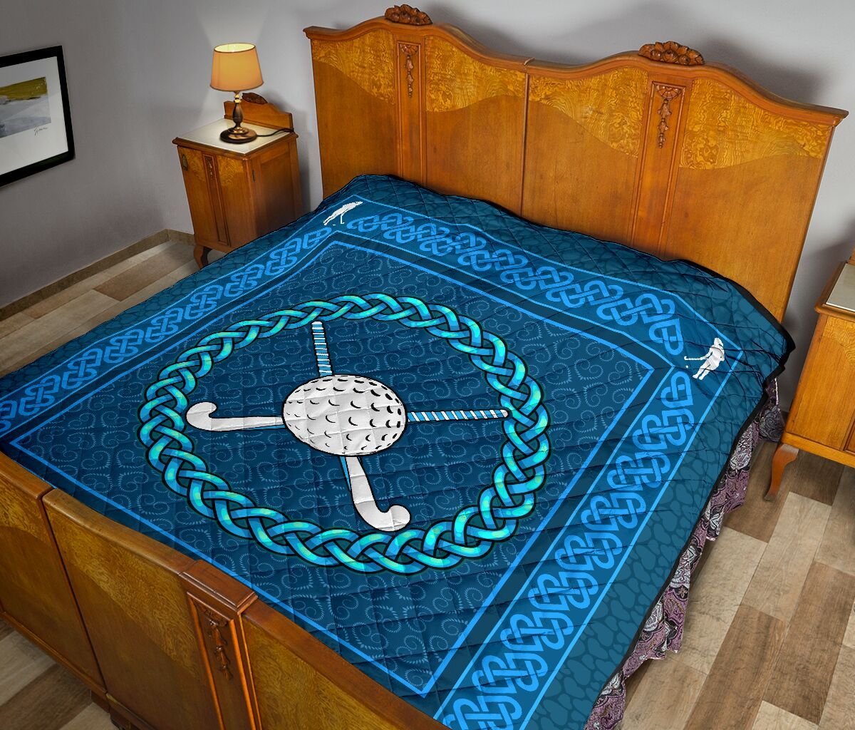 Hockey Blue Heart Quilt Blanket Dhc1312737Dd