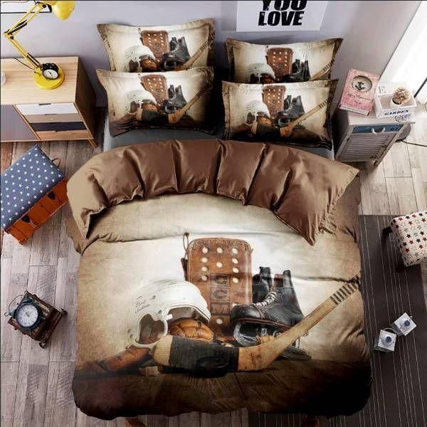Hockey Boot Bat Helmet Bedding Set