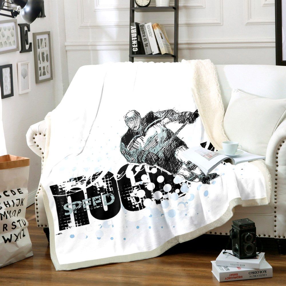 Hockey Sherpa Fleece Blanket