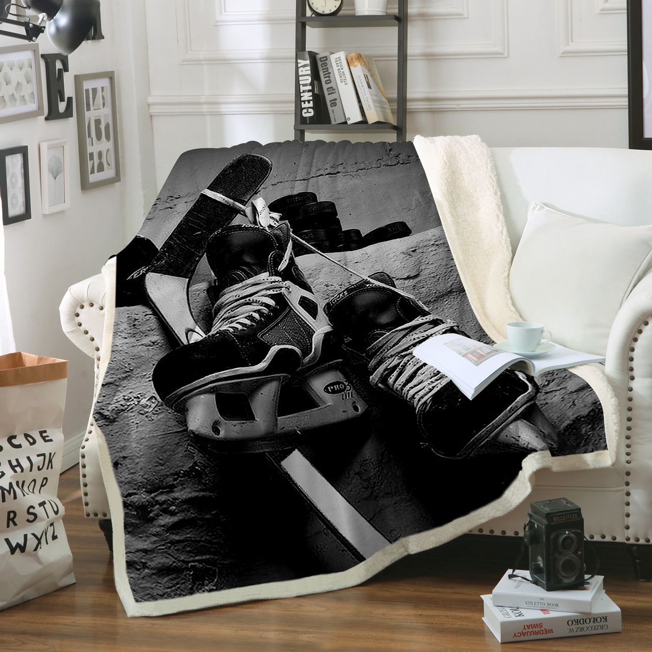Hockey Sherpa Fleece Blanket