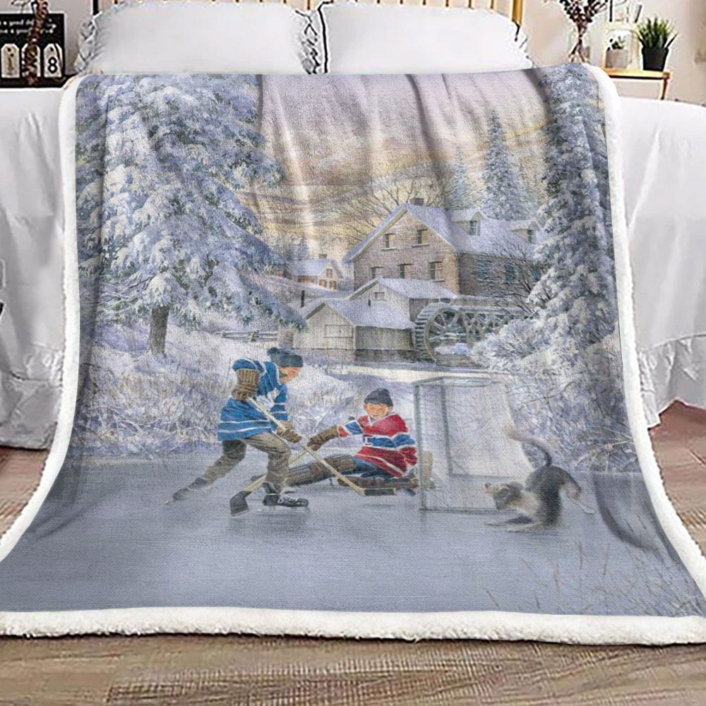Hockey Sherpa Fleece Blanket