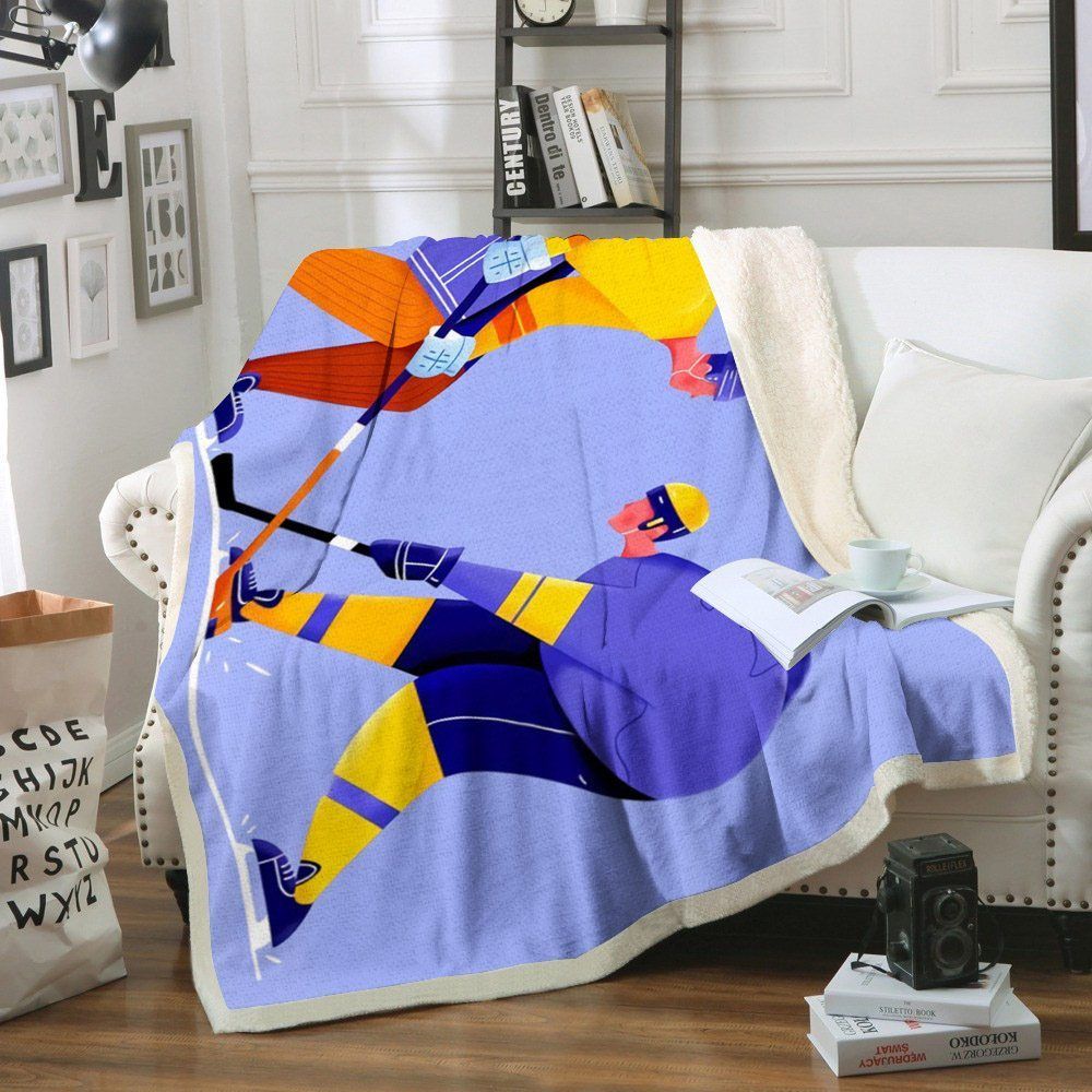 Hockey Sherpa Fleece Blanket