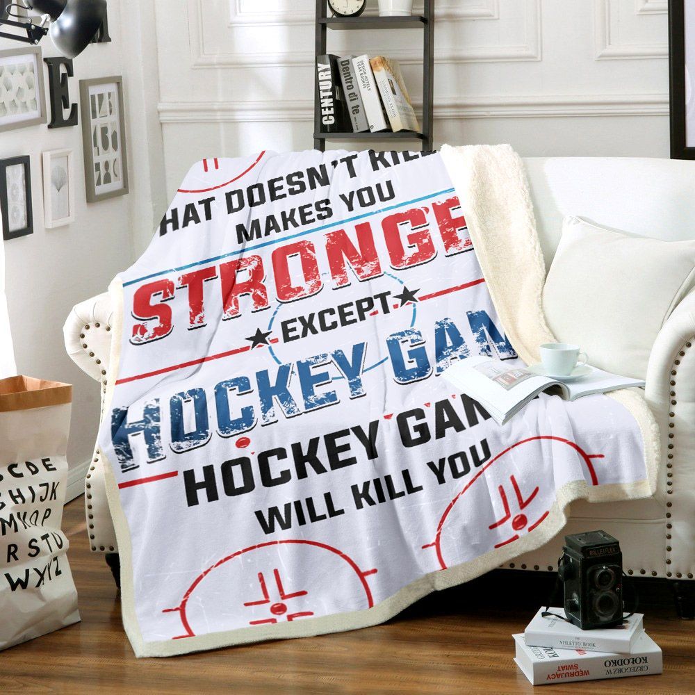 Hockey Game Sherpa Fleece Blanket