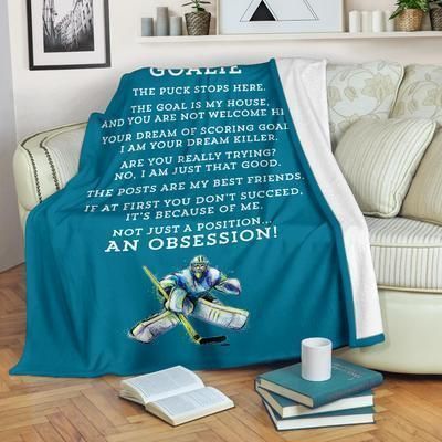 Hockey Goalie Sherpa Fleece Blanket