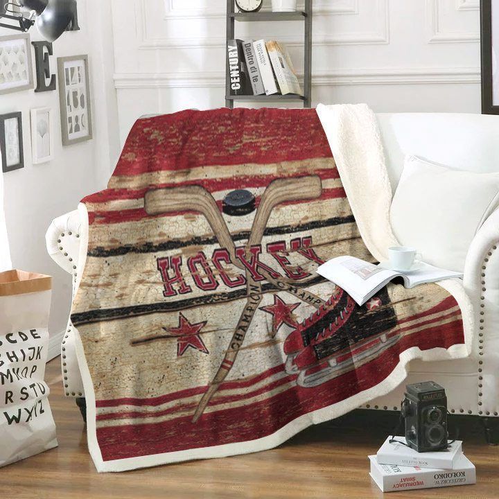 Hockey Sherpa Fleece Blanket