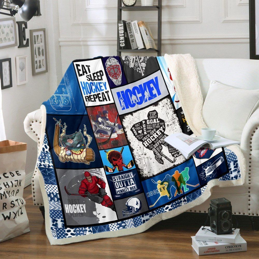 Hockey Sherpa Fleece Blanket