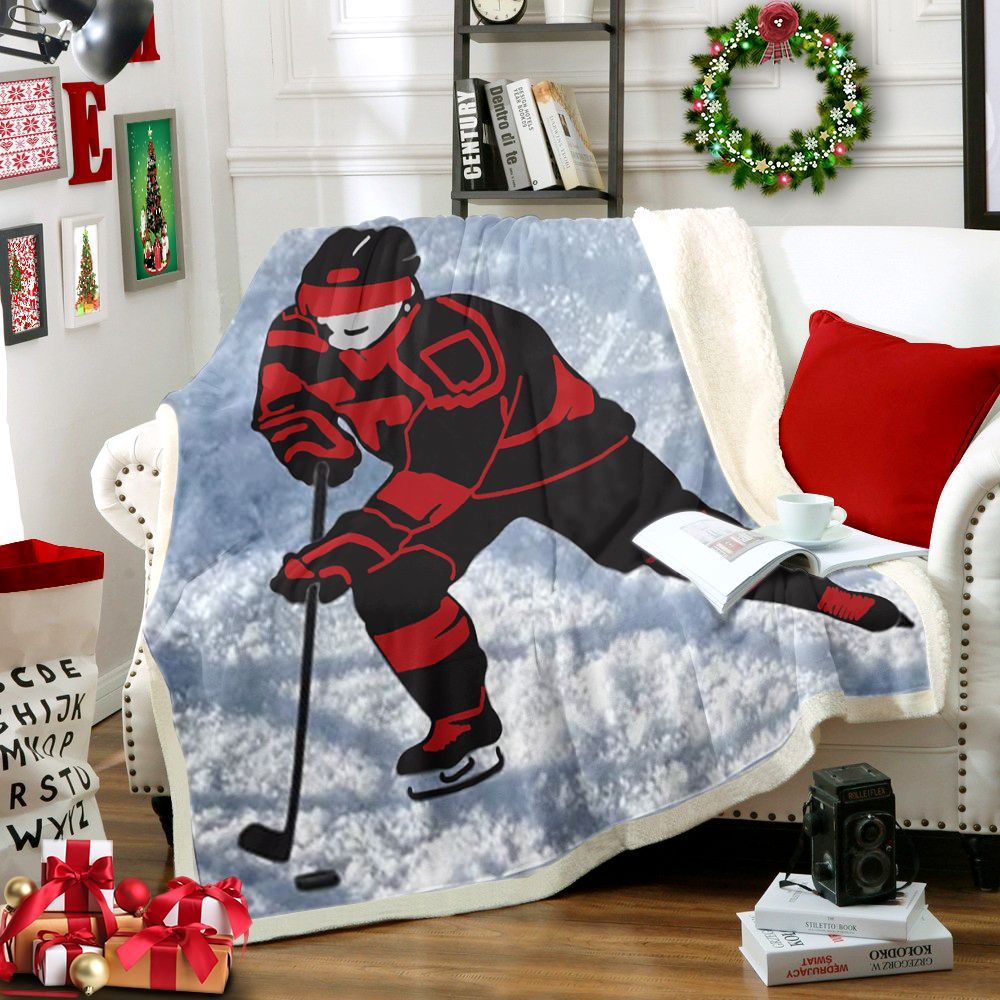 Hockey Sherpa Fleece Blanket