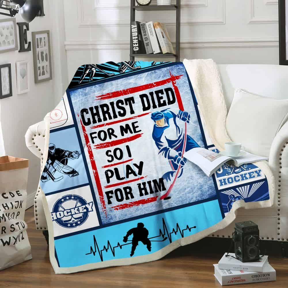 Hockey Is My Life Sherpa Fleece Blanket