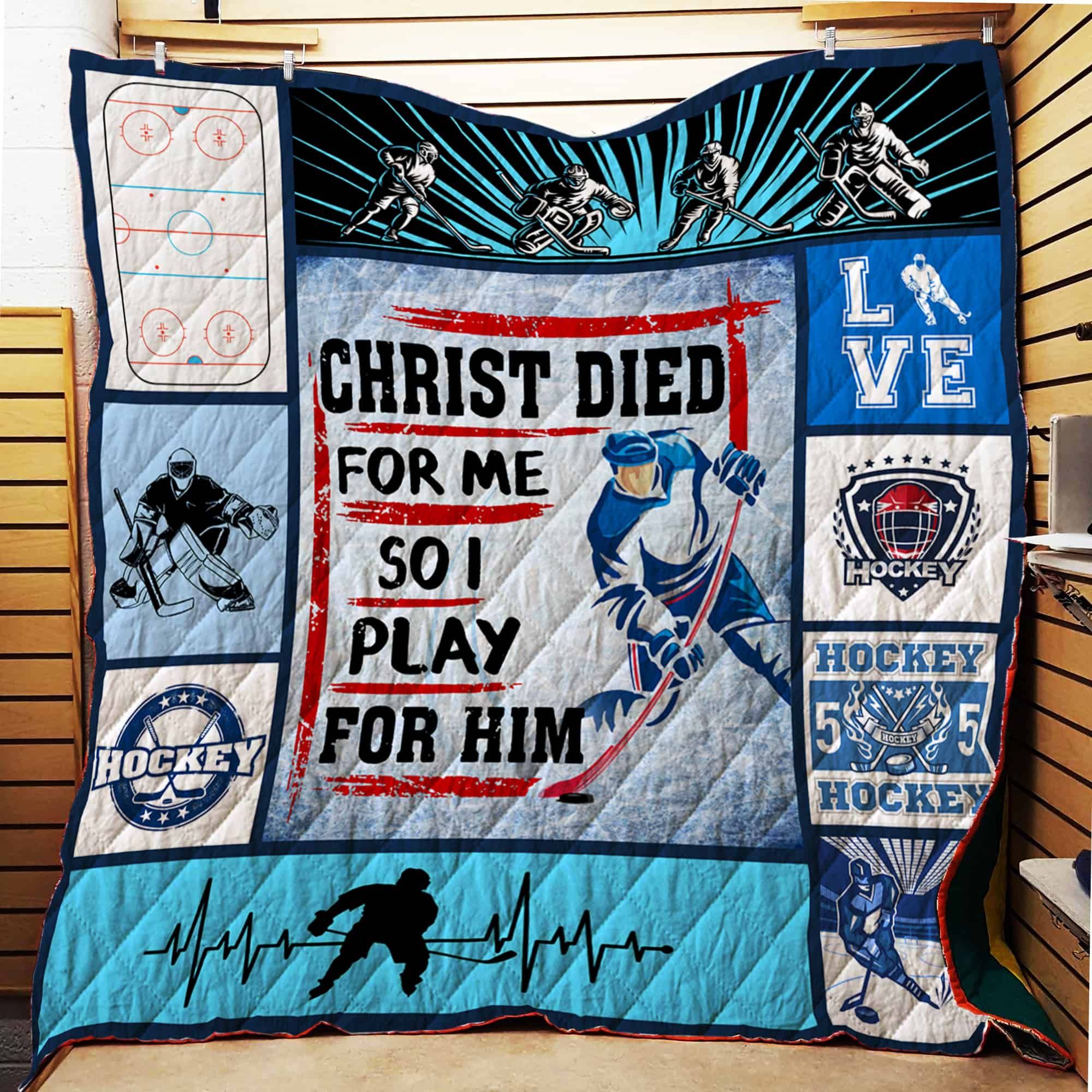 Hockey Is My Life Quilt Th398 Dhc11123252Dd