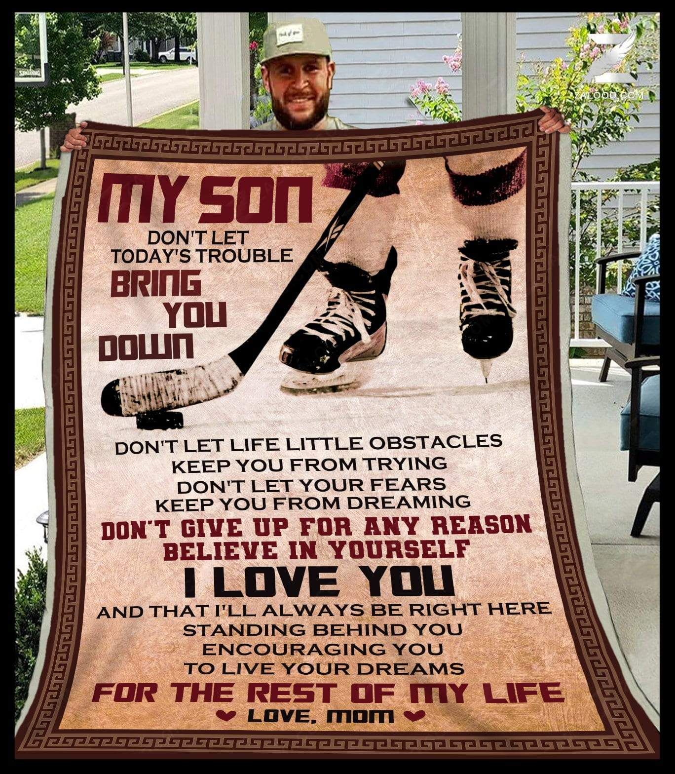 Hockey My Son Fleece Blanket