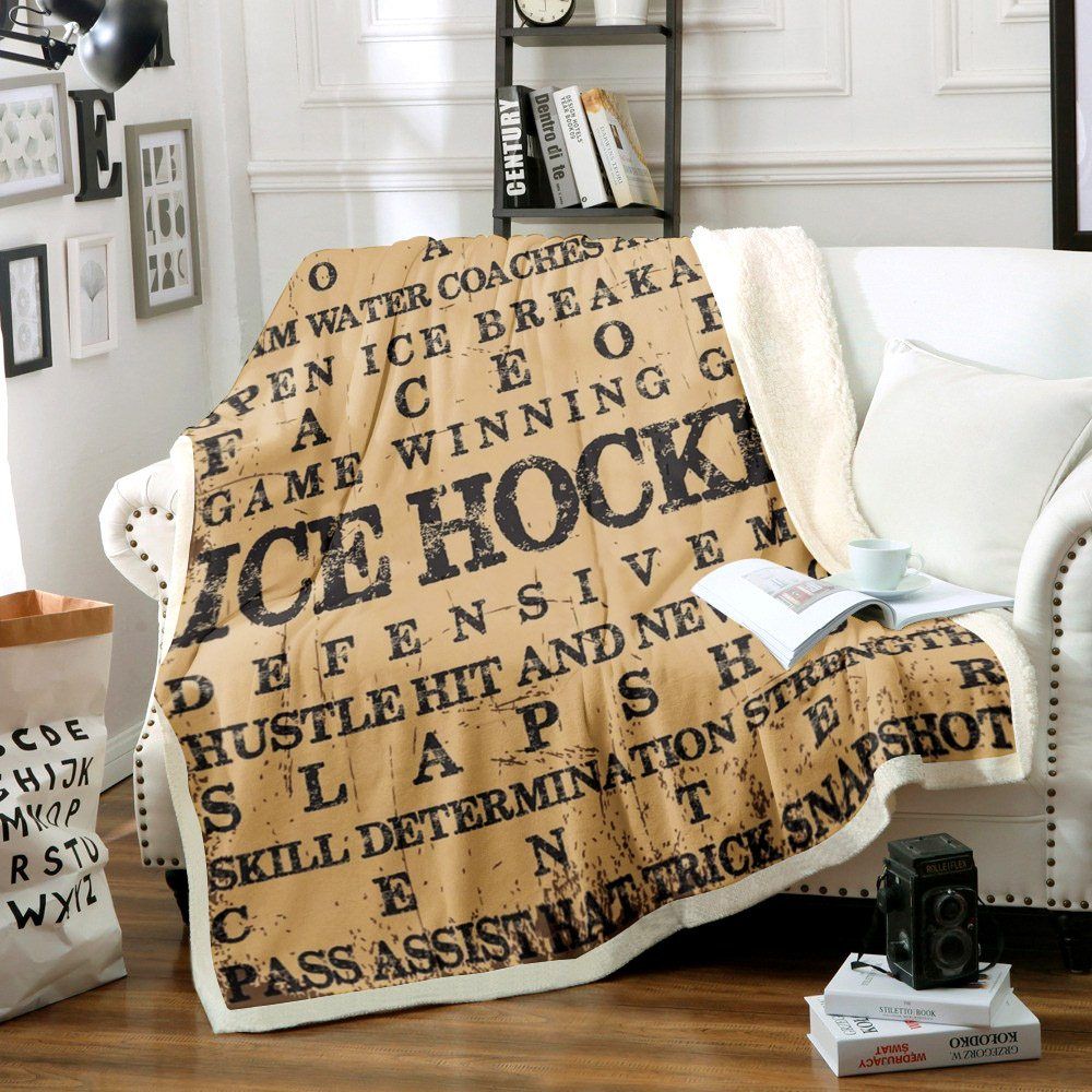 Hockey Sherpa Fleece Blanket