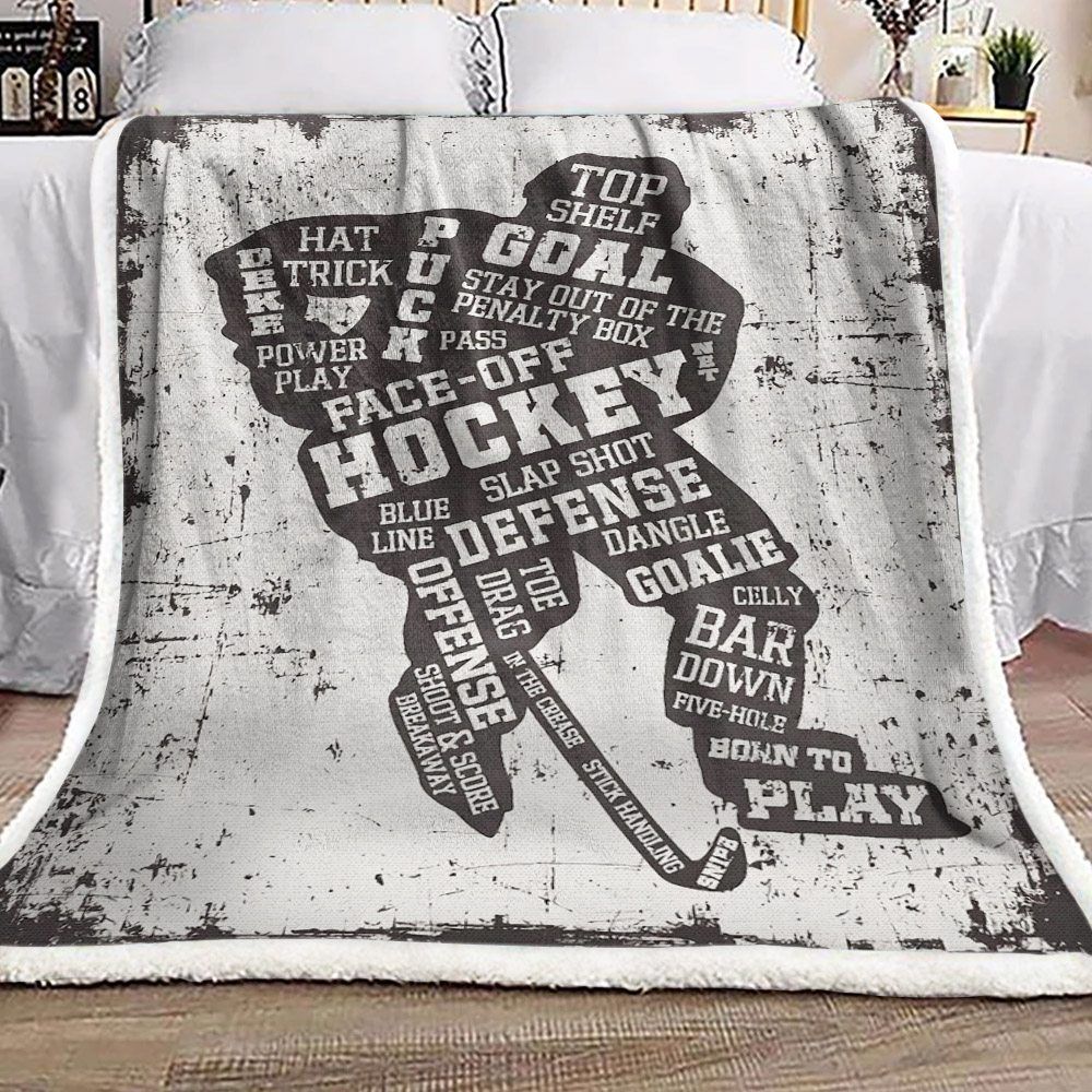 Hockey Sherpa Fleece Blanket