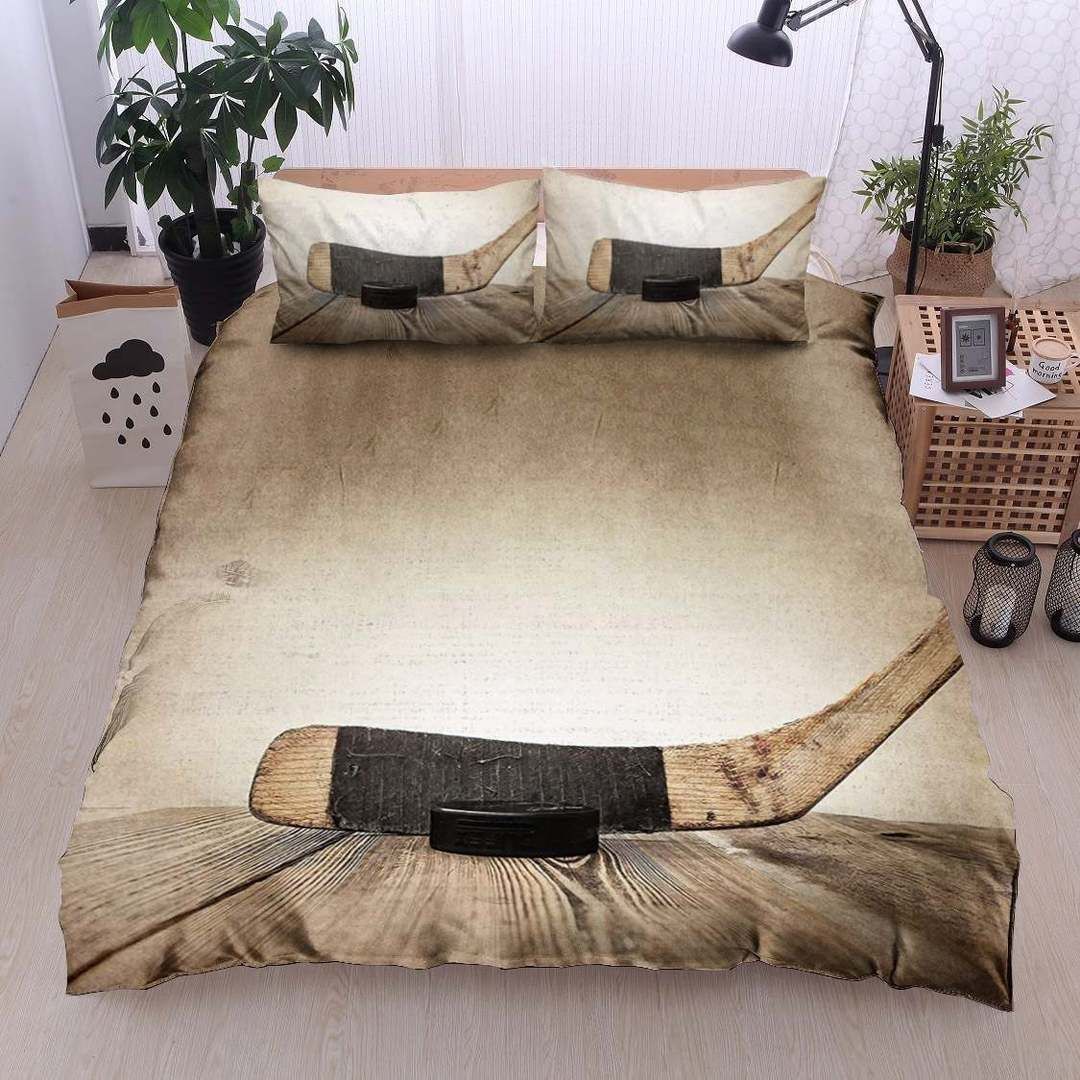 Hockey Twin Queen King Cotton Bed Sheets Spread Comforter Bedding Set