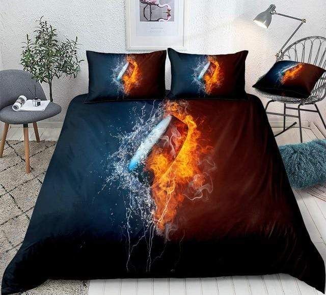 Hockey On Fire Water Bedding Set