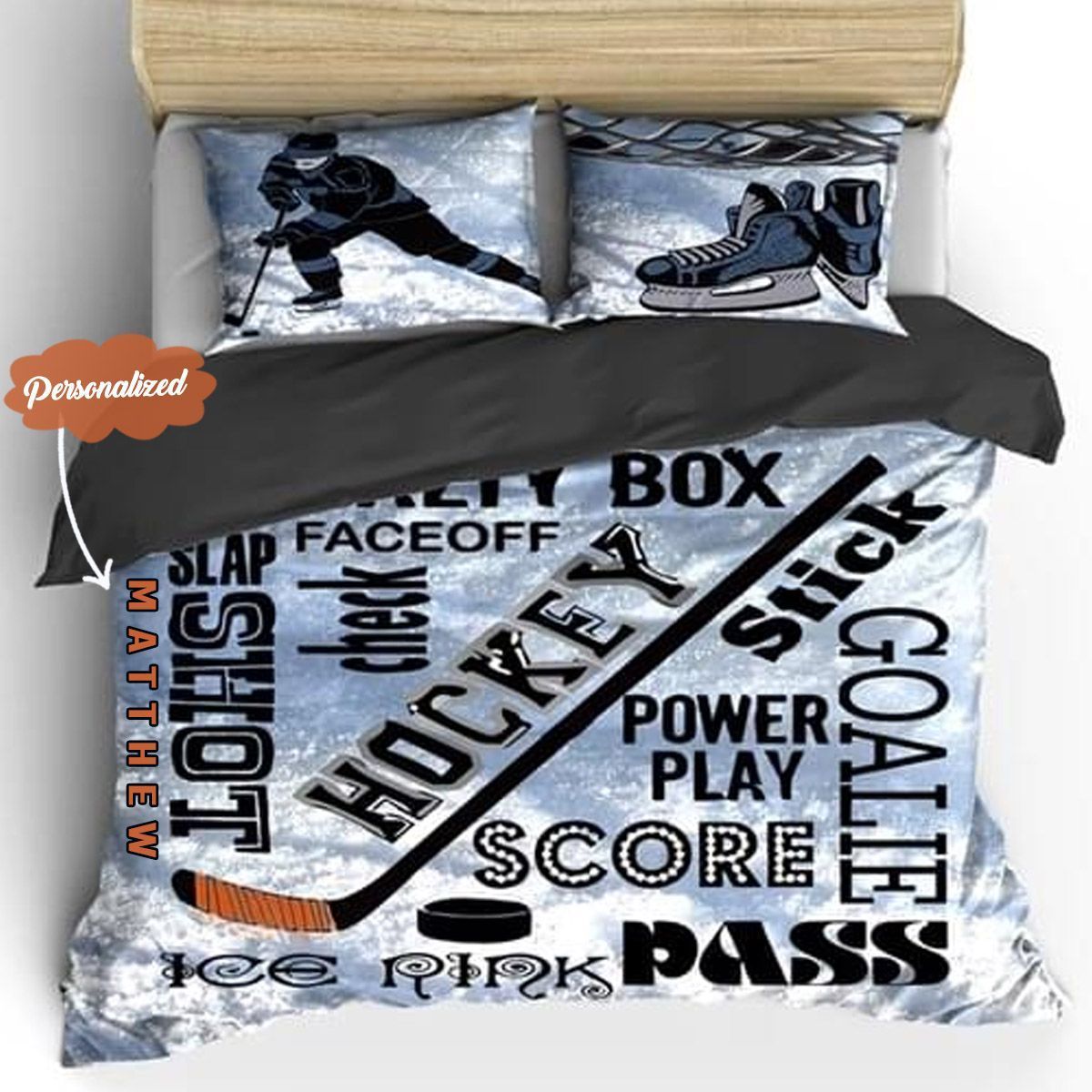 Hockey Personalized Bedding Set