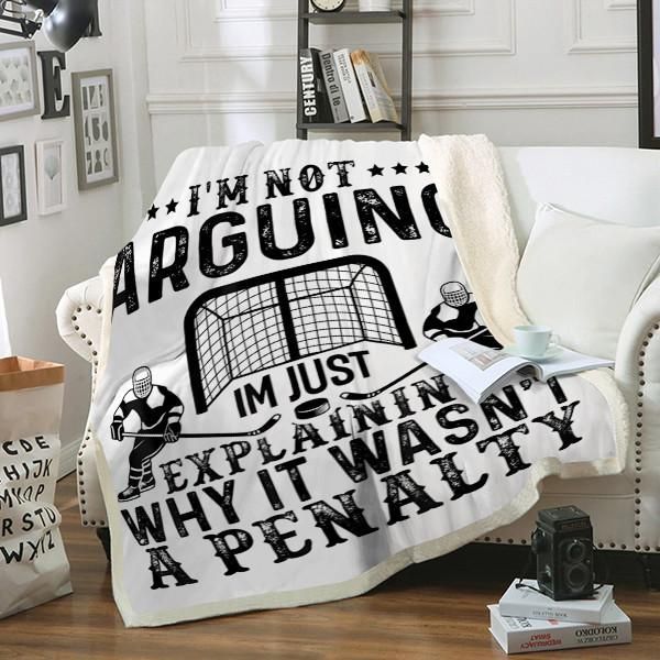 Hockey Player Arguing Sherpa Fleece Blanket