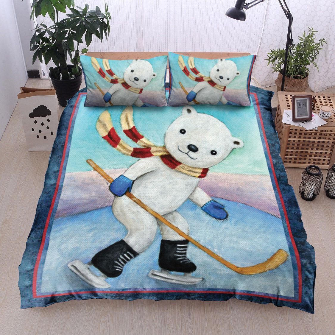 Hockey Polar Bear Bedding Set