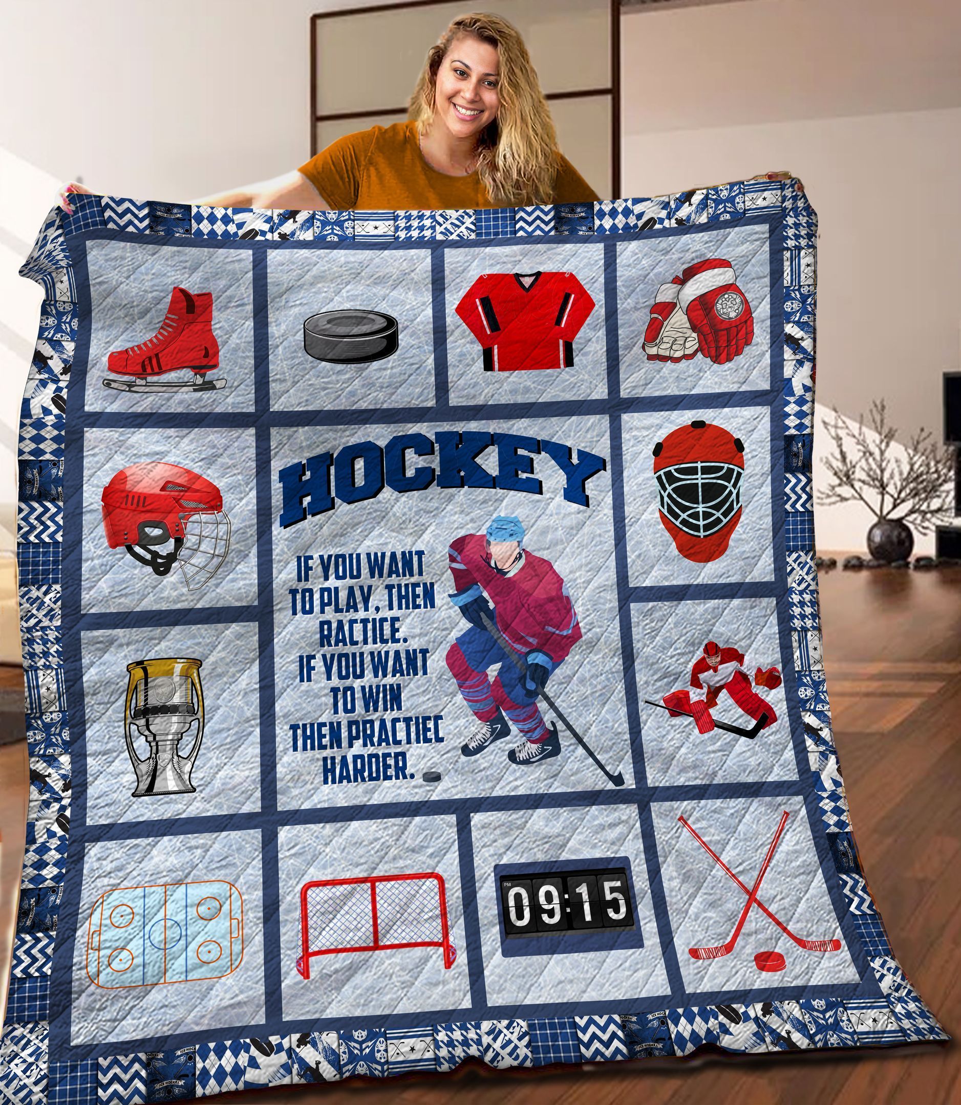 Hockey Quilt Blanket C9B270212NA