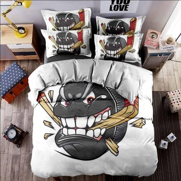 Hockey Skull Angry Bedding Set