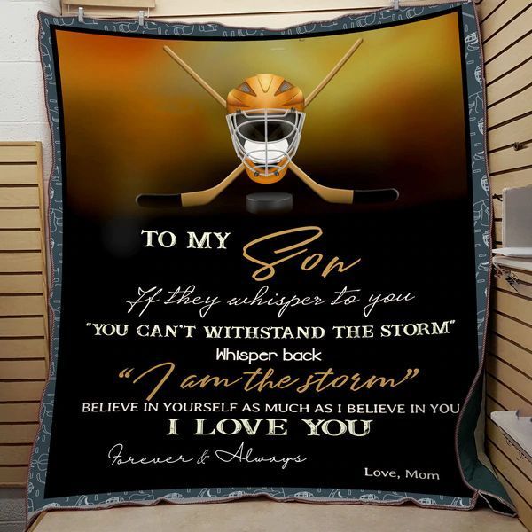Hockey To My Son Sherpa Fleece Blanket