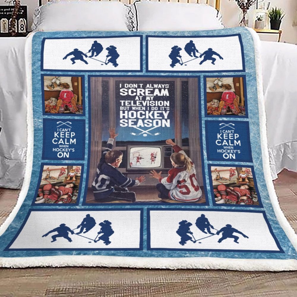 Hockey Sherpa Fleece Blanket