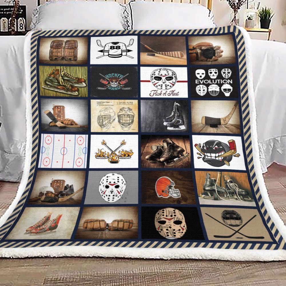 Hockey Sherpa Fleece Blanket