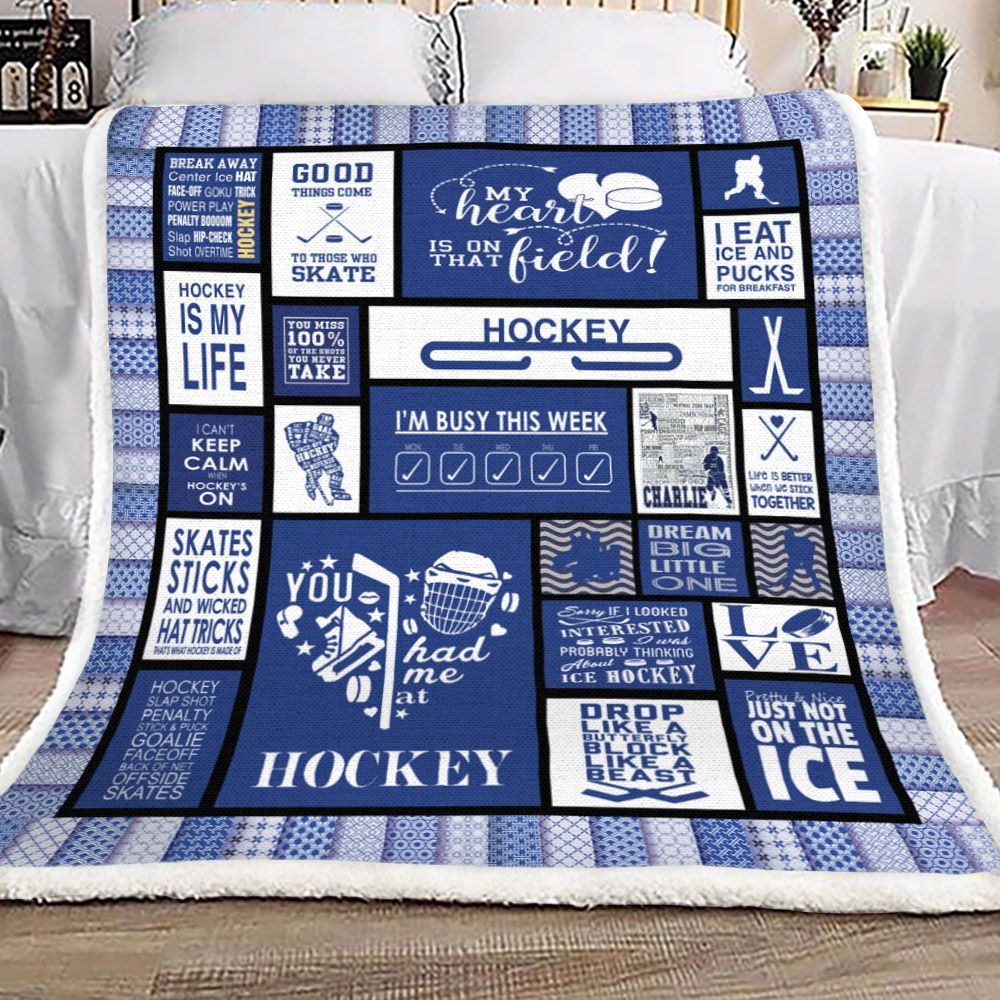 Hockey Sherpa Fleece Blanket