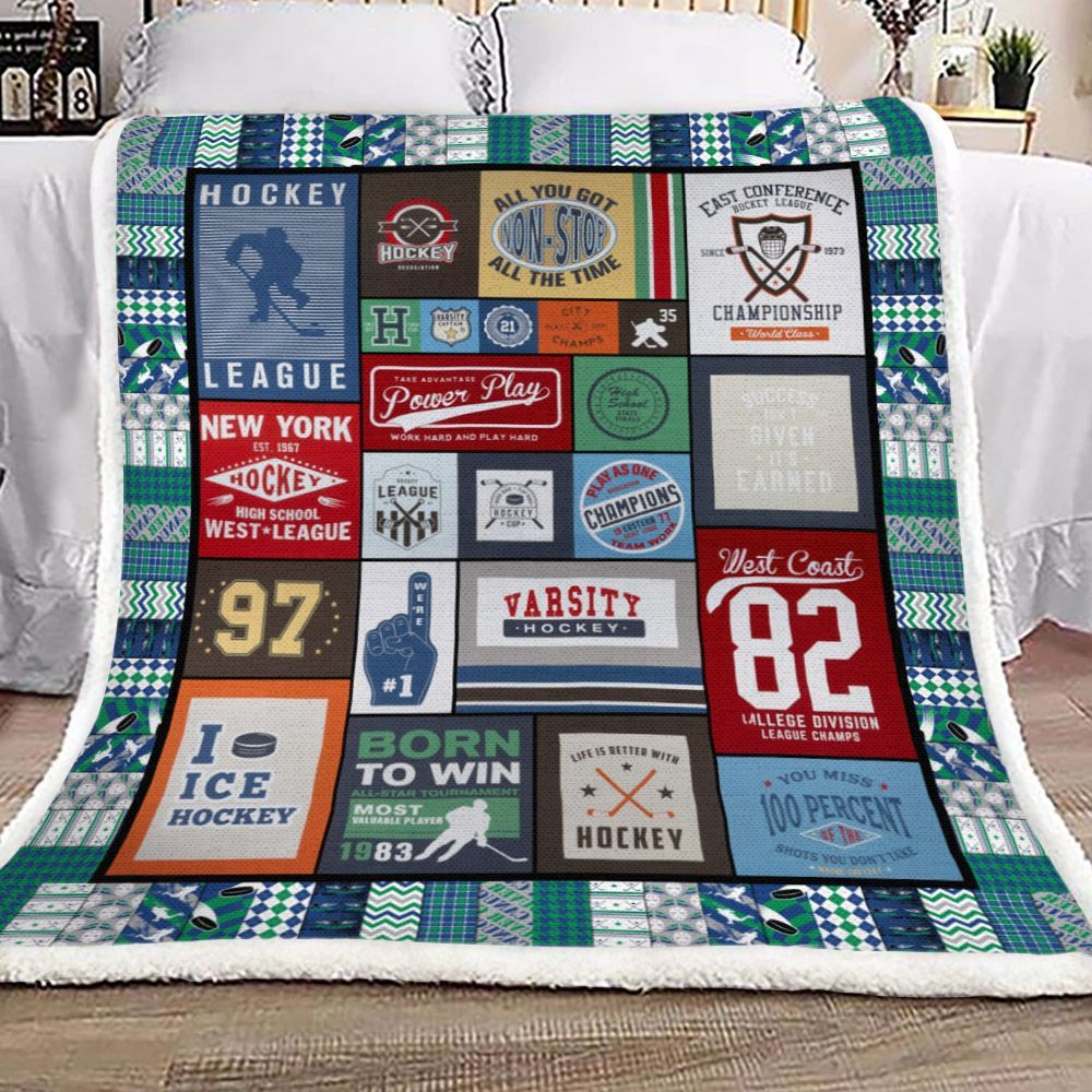 Hockey Sherpa Fleece Blanket