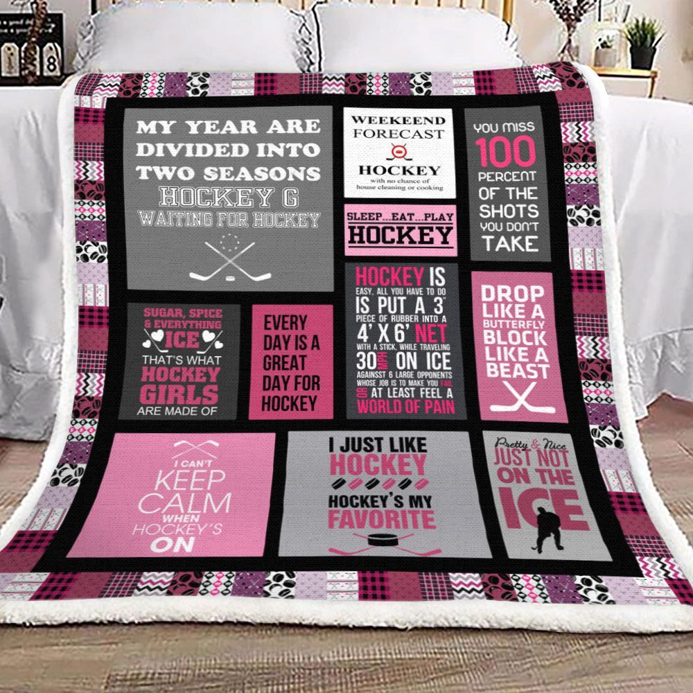 Hockey Sherpa Fleece Blanket