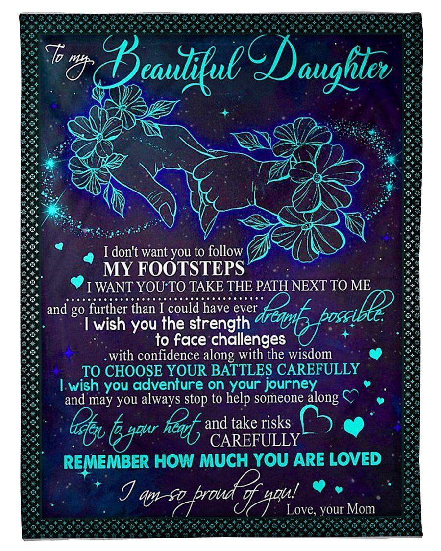 Hold Hand Remember How Much You Are Loved Fleece Blanket To Daughter Fleece Blanket