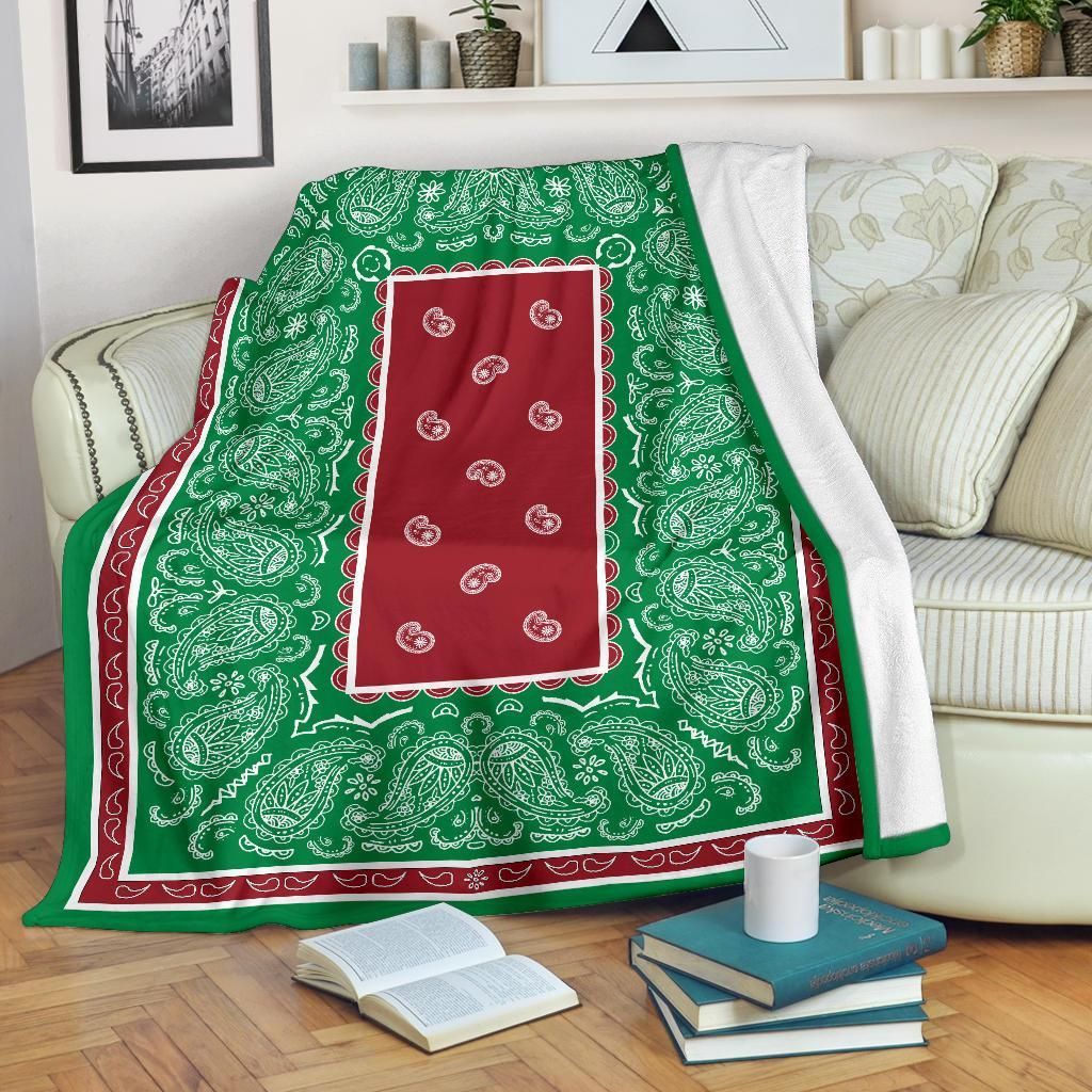 Holiday Bandana Christmas Sherpa Fleece Blanket