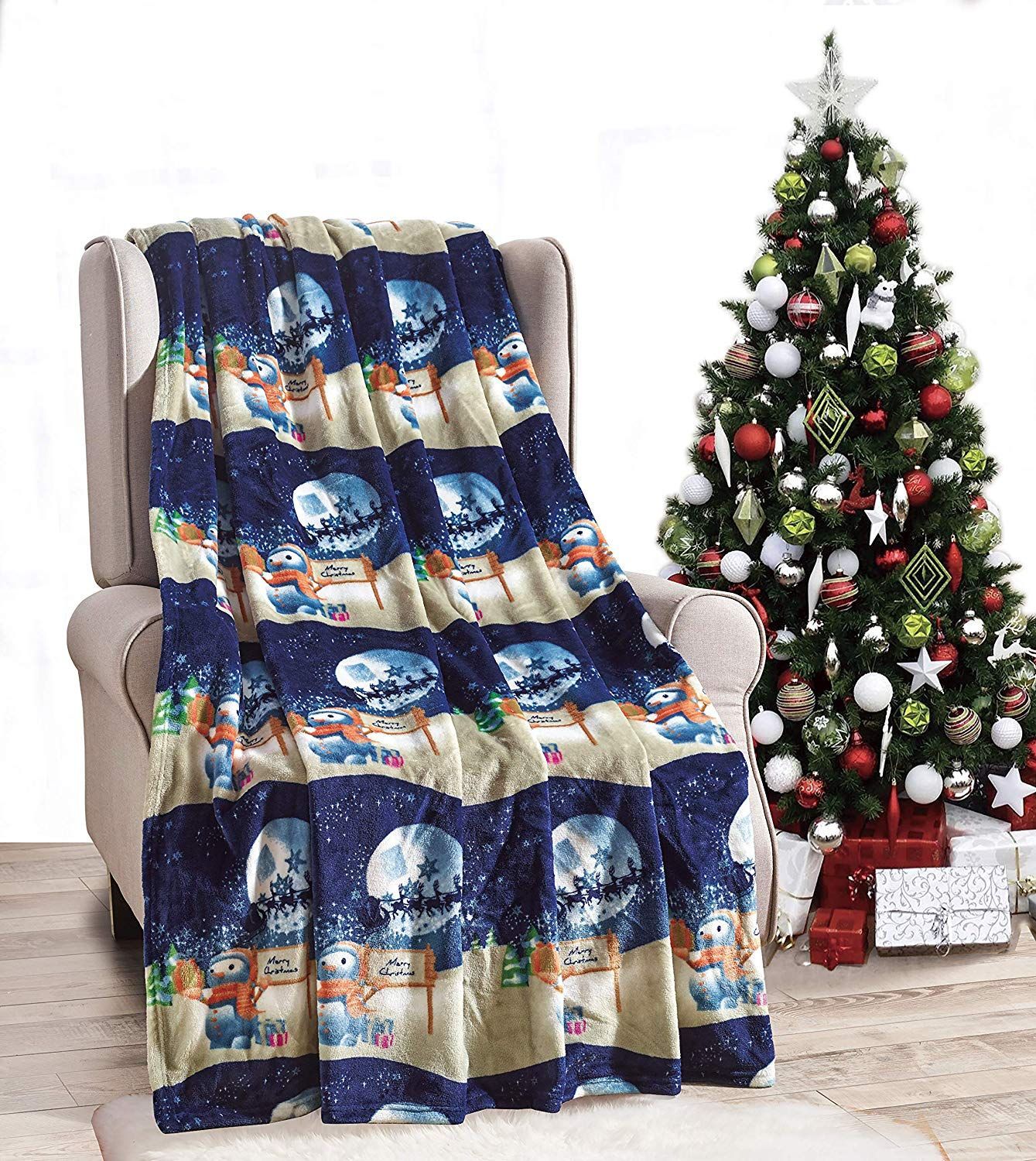 Holiday Winter Christmas Sherpa Fleece Blanket