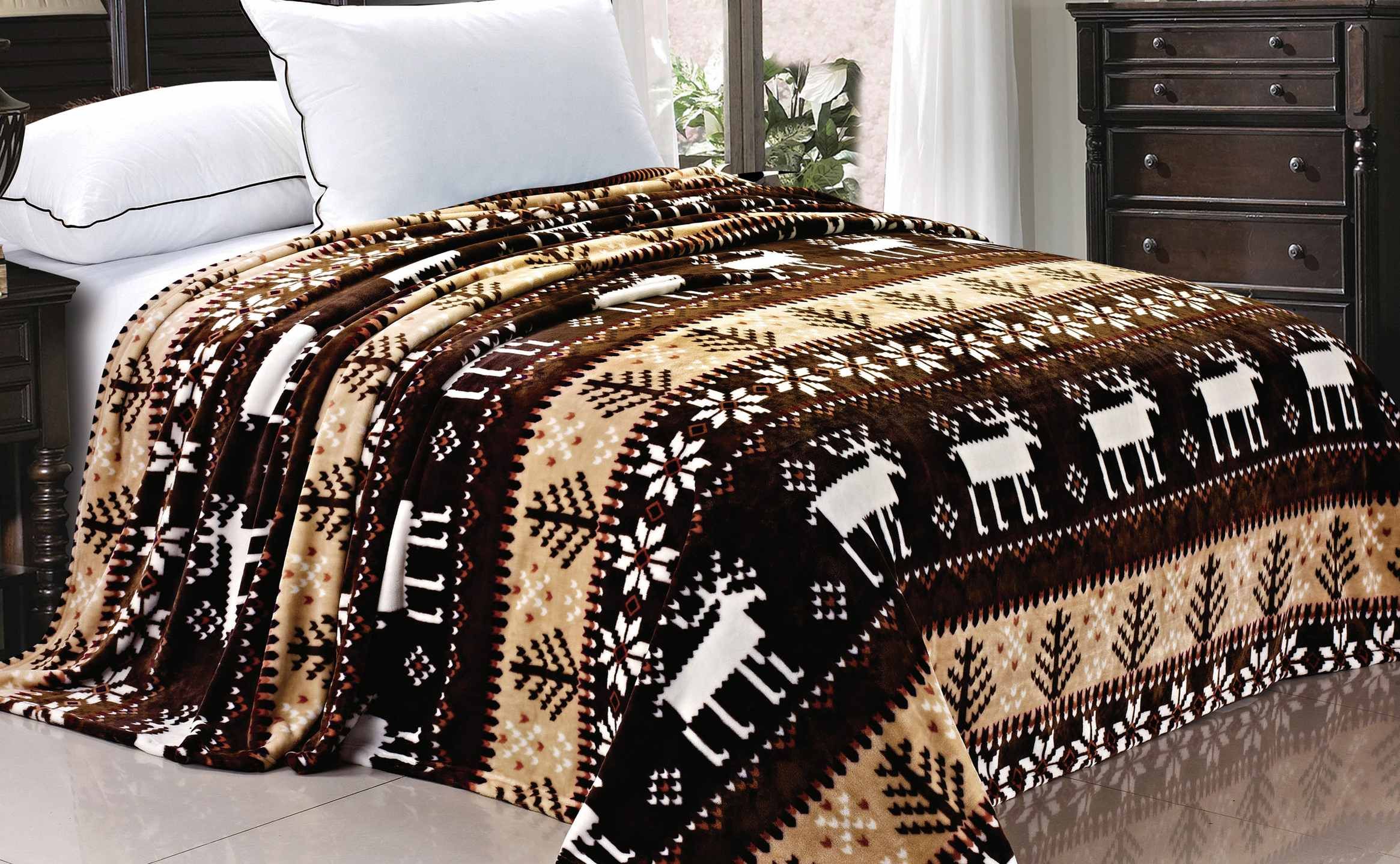 Holidays Christmas Reindeer Sherpa Fleece Blanket