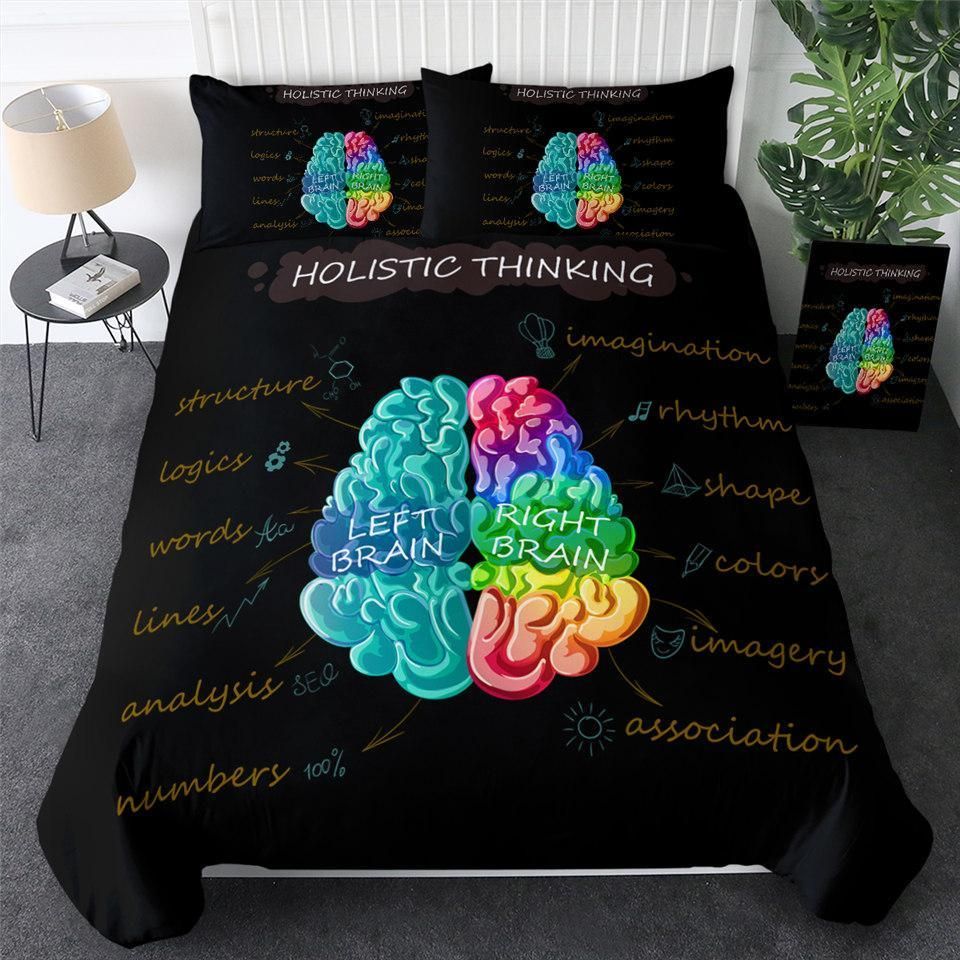 Holistic Thinking Colorful Brain Bedding Set