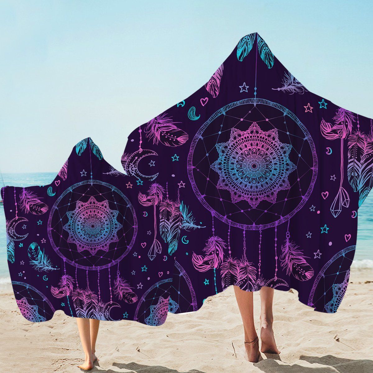 Holo Mystique Dreamcatcher Printed Hooded Towel