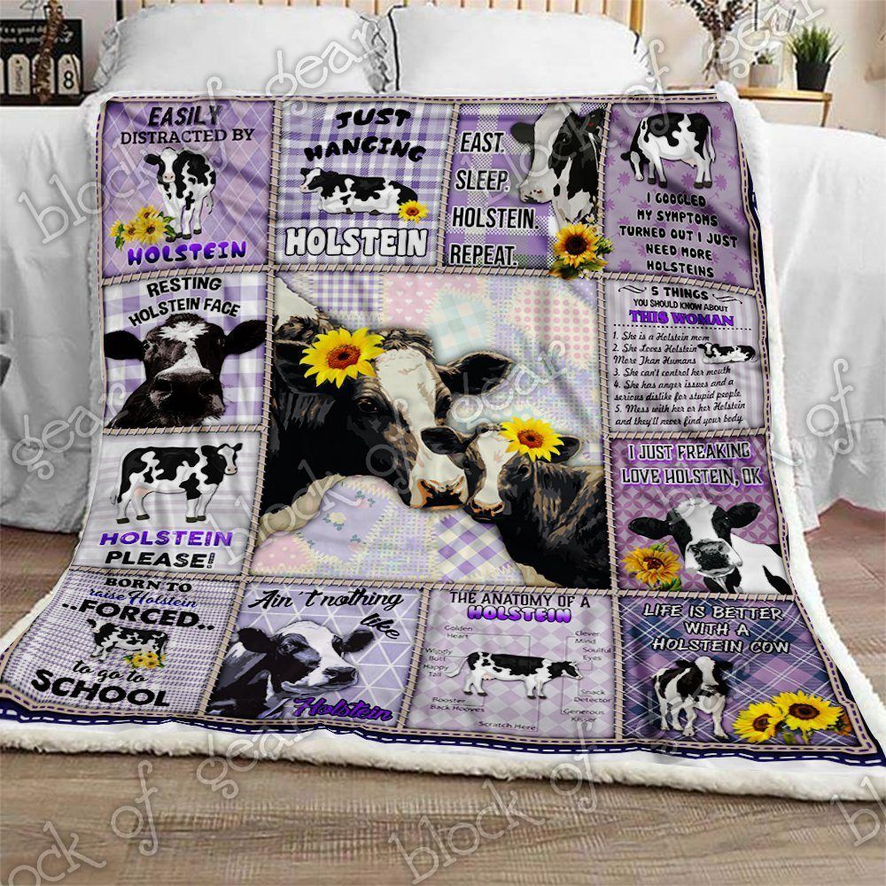 Holstein Cattle Sherpa Fleece Blanket