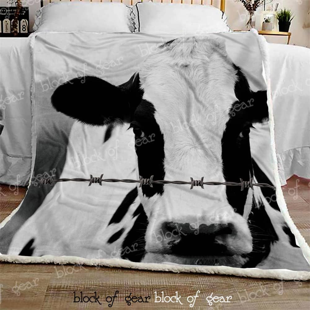 Holstein Cow Sherpa Fleece Blanket