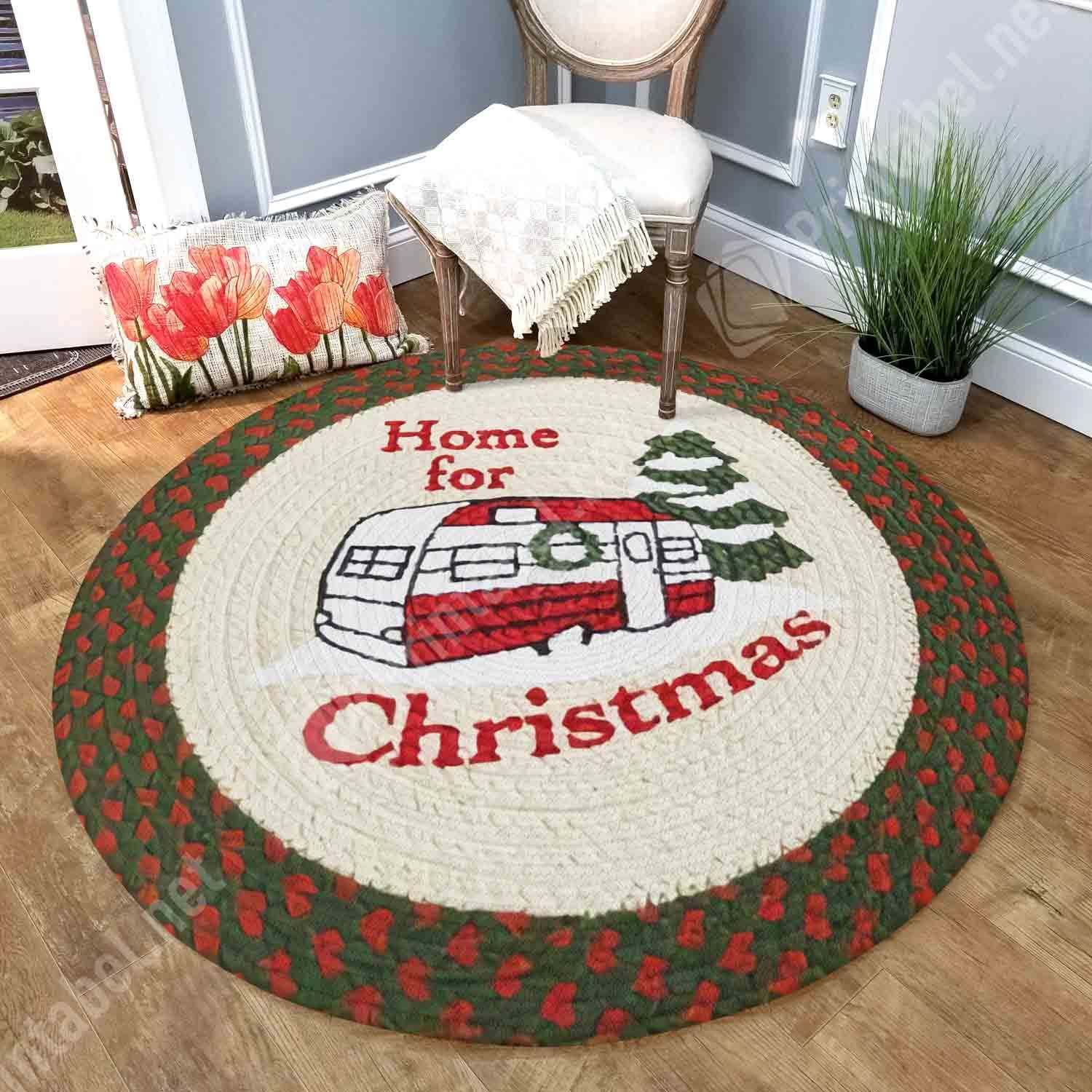 Home For Christmas Round Carpet